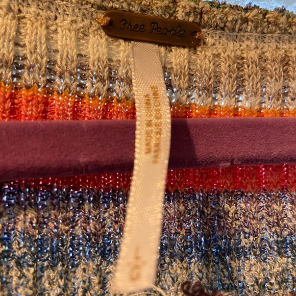 Free People Sunshine Dreamer Multicolor Sweater With Sexy Cutout Size Large - Picture 6 of 6